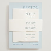 "Juniper" - Wedding Invitations in Capri by Blustery August - Assembled with Belly Band