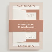 "margaux" - Wedding Invitations in Sand by Lindsay Stetson Thompson - Assembled with Belly Band