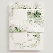 "Lush Greenery" - Wedding Invitations in Fresh Green by Phrosné Barwood - Assembled with Belly Band