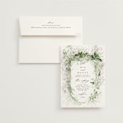 "Lush Greenery" - Wedding Invitations in Fresh Green by Phrosné Barwood - Invitation with Envelope