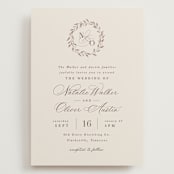 "Delicate monogram" - Wedding Invitations in Ecru by Hooray Creative - Front