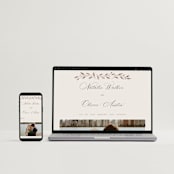 "Delicate monogram" - Wedding Invitations in Ecru by Hooray Creative - FREE Wedding Website