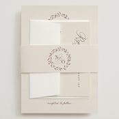 "Delicate monogram" - Wedding Invitations in Ecru by Hooray Creative - Assembled with Belly Band