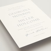 "Modern Air" - Wedding Invitations in Dusty Blue by Stacey Meacham - Detail