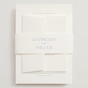 "Modern Air" - Wedding Invitations in Dusty Blue by Stacey Meacham - Assembled with Belly Band