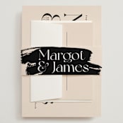 "SoHo" - Wedding Invitations in Blush by Hudson meet Rose - Assembled with Belly Band
