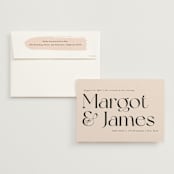 "SoHo" - Wedding Invitations in Blush by Hudson meet Rose - Invitation with Envelope