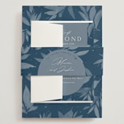 "Linen" - Wedding Invitations in Midnight by Ashley Rosenbaum - Assembled with Belly Band
