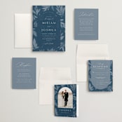 "Linen" - Wedding Invitations in Midnight by Ashley Rosenbaum - Invitation Suite