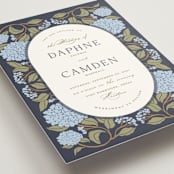 "Hydrangea Garden" - Wedding Invitations in Navy by Susan Zinader - Detail