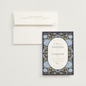 "Hydrangea Garden" - Wedding Invitations in Navy by Susan Zinader - Invitation with Envelope