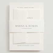 "Classic Chic" - Wedding Invitations in Pearl by Shirley Lin Schneider - Assembled with Belly Band
