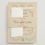 "Modern Fairy Tale" - Wedding Invitations in Linen by Helena Vitto - Assembled with Belly Band