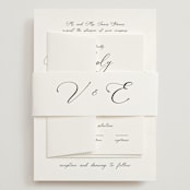 "Poem" - Wedding Invitations in Snow by Maja Cunningham - Assembled with Belly Band