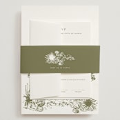 "Rancho" - Wedding Invitations in Verde by Megan Davis - Assembled with Belly Band