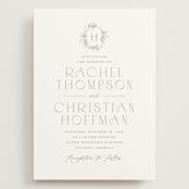 "Simple Crest" - Wedding Invitations in Sage by Kristen Smith - Front