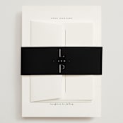 "Modern Type" - Wedding Invitations in Moon by Heather Cairl - Assembled with Belly Band