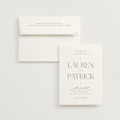 "Modern Type" - Wedding Invitations in Moon by Heather Cairl - Invitation with Envelope