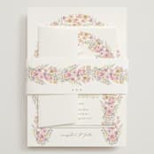 "Floral Arch" - Wedding Invitations in Spring by Phrosné Barwood - Assembled with Belly Band