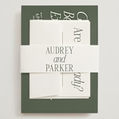 "Highlights" - Wedding Invitations in Forest by Jackie Crawford - Assembled with Belly Band