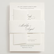 "When I Fall In Love" - Wedding Invitations in Snow Bright by Design Lotus - Assembled with Belly Band