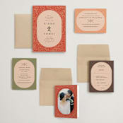 "Japanese Fabric" - Wedding Invitations in Persimmon by Becky Nimoy - Invitation Suite