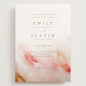 "Delicate brushstrokes" - Wedding Invitations in Blush by Lucrecia Caporale - Front