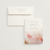 "Delicate brushstrokes" - Wedding Invitations in Blush by Lucrecia Caporale - Invitation with Envelope