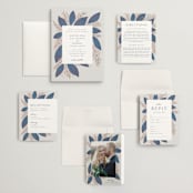 "Bouquet" - Wedding Invitations in Cobalt by Jen Owens - Invitation Suite