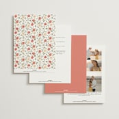 "Roses Crest" - Wedding Invitations in Pomegranate by Everett Paper Goods - Back of Card Options