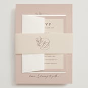 "Delicate monogram" - Wedding Invitations in Blush by Lucrecia Caporale - Assembled with Belly Band