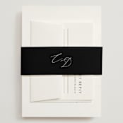 "graceful" - Wedding Invitations in Onyx by Jennifer Postorino - Assembled with Belly Band