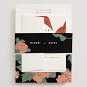 "Kota" - Wedding Invitations in Onyx by Nazia Hyder - Assembled with Belly Band