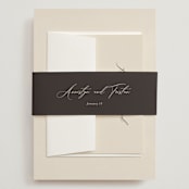 "Love Story" - Wedding Invitations in Mocha by Jennifer Postorino - Assembled with Belly Band