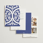 "Topkapi" - Wedding Invitations in Cobalt by Nazia Hyder - Back of Card Options