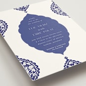 "Topkapi" - Wedding Invitations in Cobalt by Nazia Hyder - Detail