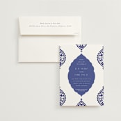 "Topkapi" - Wedding Invitations in Cobalt by Nazia Hyder - Invitation with Envelope