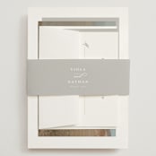 "Overlay" - Wedding Invitations in Dove by Meggy Masters - Assembled with Belly Band