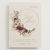 "Dried Floral Wreath" - Wedding Invitations in Cabernet by Erin Deegan - Front
