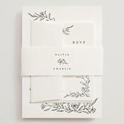 "Floral Cascade" - Wedding Invitations in Alpine by Pixel and Hank - Assembled with Belly Band