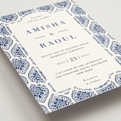 "Calcutta Stamp" - Wedding Invitations in Azure by Oma N. Ramkhelawan - Detail