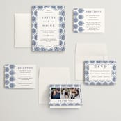 "Calcutta Stamp" - Wedding Invitations in Azure by Oma N. Ramkhelawan - Invitation Suite