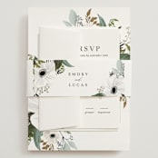 "Inverness" - Wedding Invitations in Pistachio by Nicole Whiddon - Assembled with Belly Band
