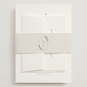 "Soft Sprigs" - Wedding Invitations in Champagne by Jennifer Postorino - Assembled with Belly Band