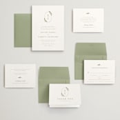 "Soft Sprigs" - Wedding Invitations in Champagne by Jennifer Postorino - Invitation Suite
