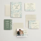 "Bloom" - Wedding Invitations in Waterfall by Kelly Watkins - Invitation Suite