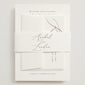 "Luxe script" - Wedding Invitations in Pearl by Hooray Creative - Assembled with Belly Band
