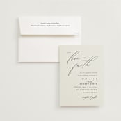 "Love and Faith" - Wedding Invitations in Vanilla by Louise Kay - Invitation with Envelope