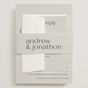 "Align" - Wedding Invitations in Linen by JoAnn Jinks - Assembled with Belly Band