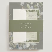 "Spring Dash" - Wedding Invitations in Pewter by Grace Kreinbrink - Assembled with Belly Band